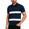 reflecto dry fit polo blue & white striped polyester