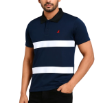 reflecto dry fit polo blue & white striped polyester