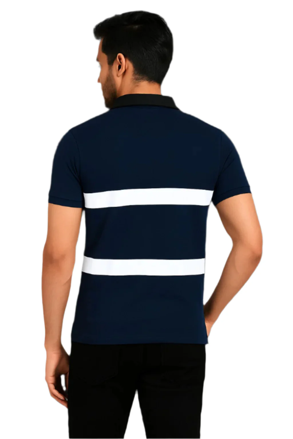 reflecto dry fit polo blue & white striped polyester