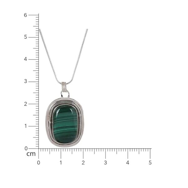 92.5 sterling silver designer necklace adorned with a designer pendant coloured studded natural malachite gemstones ii gift for her ii