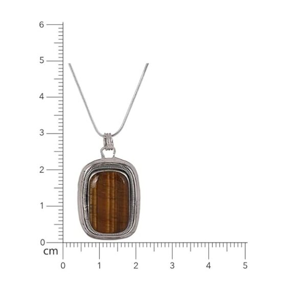 92.5 sterling silver designer necklace adorned with a designer pendant colored studded natural tiger eye gemstones