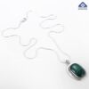 92.5 sterling silver designer necklace adorned with a designer pendant coloured studded natural malachite gemstones ii gift for her ii
