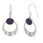 92.5 sterling silver stylish & elegant designer earrings studded with natural iolite gemstones