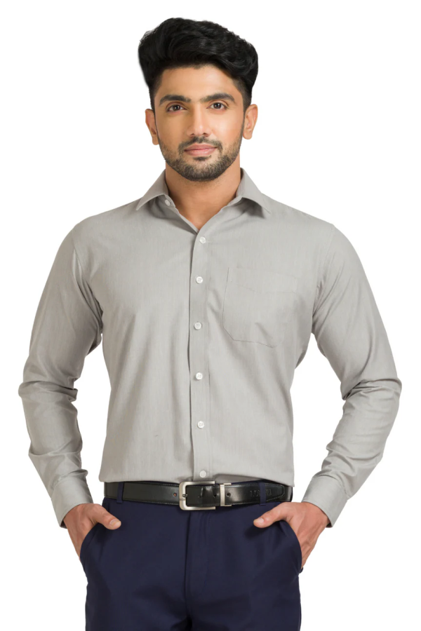 torino classic fit shirt – cotton rich, light grey, 115 gsm