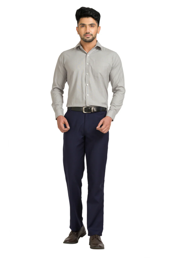 torino classic fit shirt – cotton rich, light grey, 115 gsm