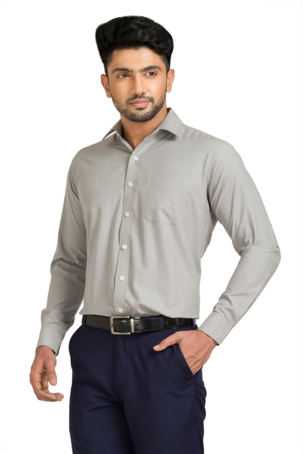 torino classic fit shirt – cotton rich, light grey, 115 gsm