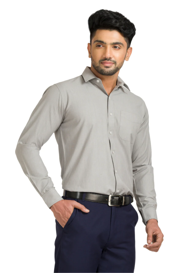 torino classic fit shirt – cotton rich, light grey, 115 gsm